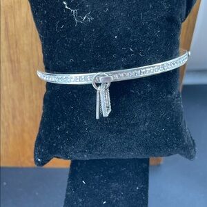 2.11.26-4 Coach Silvertone plus Pave Crystals Bracelet with Charm Accents